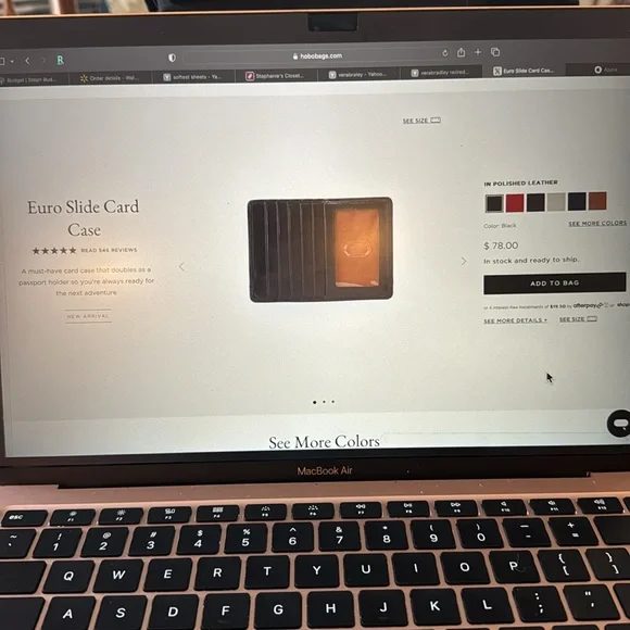 Hobo Euro Slide Card Case in polished black leather - Picture 7 of 8